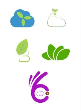 Eco logo set isolated Stock Illustration
