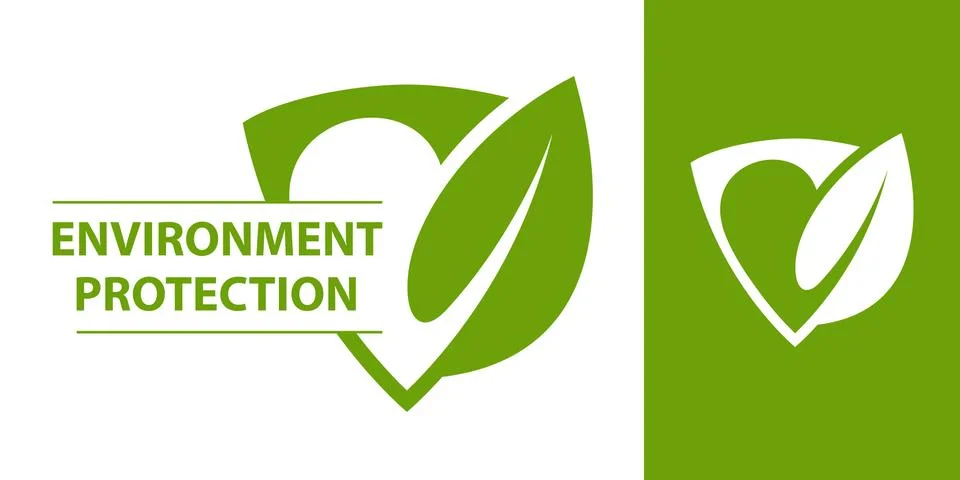 Eco logo. Shield with leaf Stock Illustration