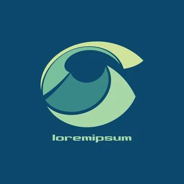 Eco logo template with simple shape. CMYK color mode Stock Illustration