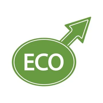ECO logo on a white background. Arrow and banner. Stock Illustration