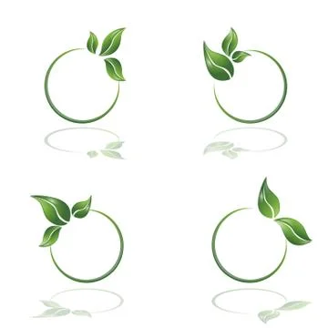 Eco logotype, leafs and circle v Stock Illustration