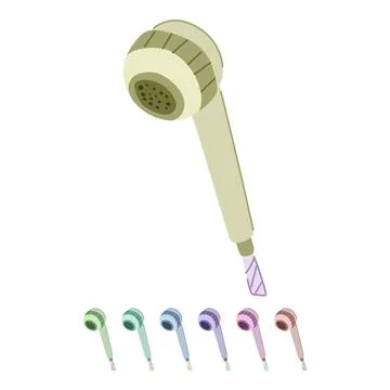 Eco low flow showerhead vector cartoon graphic Stock Illustration