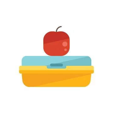 Eco lunch icon flat vector. School meal 스톡 일러스트