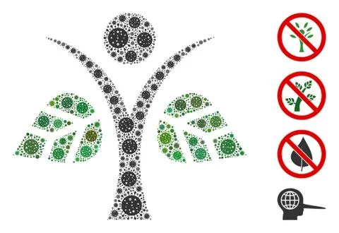 Eco Man Mosaic of CoronaVirus Elements Stock Illustration