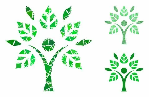 Eco man Mosaic Icon of Humpy Elements イラスト素材