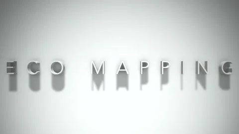 Eco Mapping 3D title animation with shadows on a white background Stock Footage 296592320