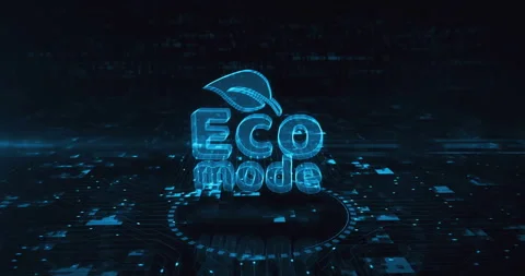 Eco mode symbol cyber concept Stock Footage 340545822