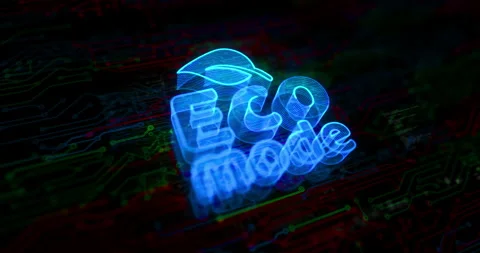 Eco mode symbol digital concept Stock Footage 340880099