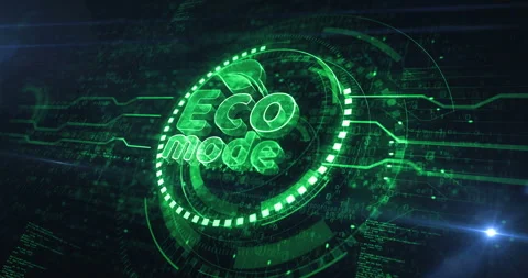 Eco mode symbol digital concept loop Stock Footage 340880335