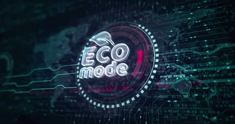 Eco mode symbol loop digital concept Stock Footage 340546014