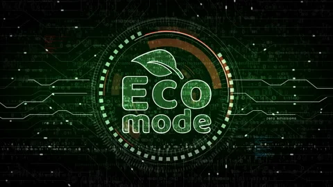 Eco mode symbol loop digital concept Stock Footage 340546334