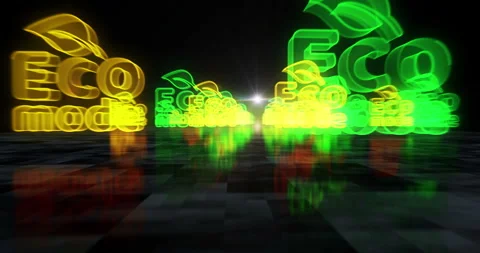 Eco mode symbols loop cyber concept Stock Footage 340780088