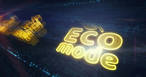 Eco mode symbols loop cyber loop concept Stock Footage 340880870
