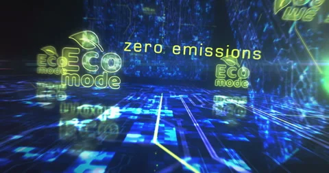 Eco mode symbols loop cyber concept Stock Footage 340880902