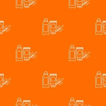 Eco natural cream pattern vector orange Illustrazione stock