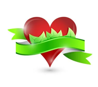 Eco natural heart illustration design Illustrazione stock