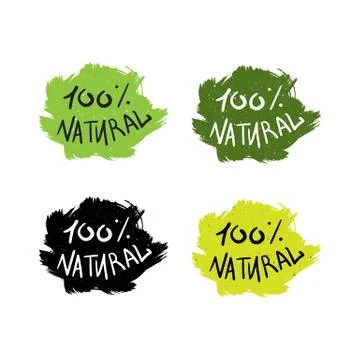Eco Natural Lettering Stock Illustration