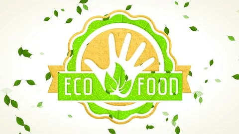 Eco nutrient mark with cardboard and leaf texture layers forming visual for Stock Footage 130670866