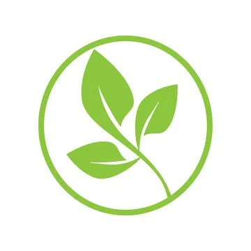 Eco organic icon. Elements of green leaves. Nature ecology logo Stock Illustration