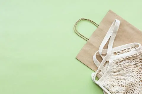 Eco package Flat lay Copy space Stock Photos