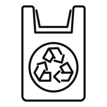 Eco package icon outline vector. Reusable fabric bag Illustration