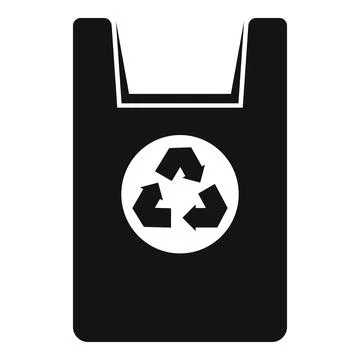 Eco package icon simple . Reusable fabric bag Illustration