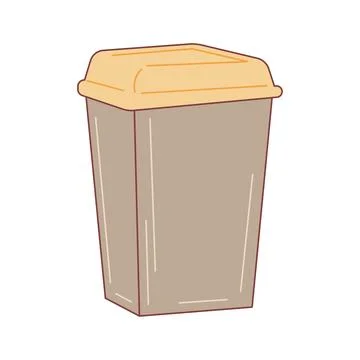 Eco packaging in flat design. Cardboard reusable brown box with lid. Vector.. Stock Illustration