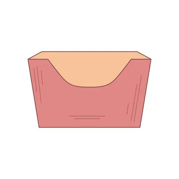 Eco packaging in flat design. Empty cardboard delivery box for food. Vector.. Stock Illustration