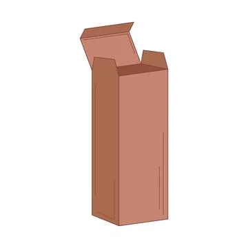 Eco packaging in flat design. Empty vertical cardboard box for parcels. Vecto Illustrazione stock