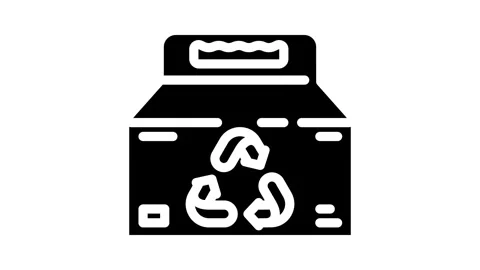 Eco packaging glyph icon animation Stock Footage 326728616