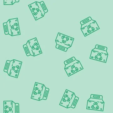 Eco packaging line vector seamless pattern Stock Illustration