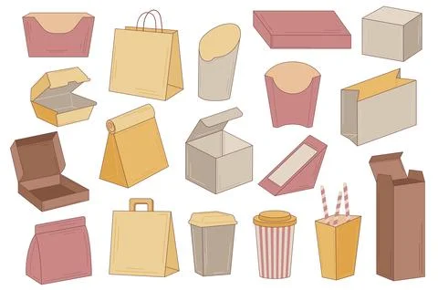 Eco Packaging Set Illustrazione stock