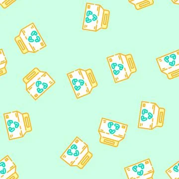 Eco packaging vector seamless pattern Stock Illustration