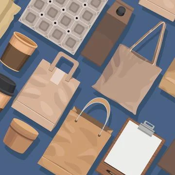 Eco packs products pattern Stock Illustration