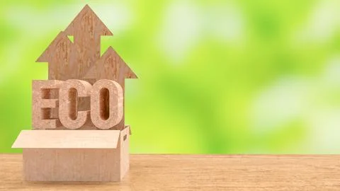 The Eco paper text in Box  image 3d rendering. Stock Photos