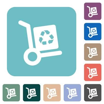 Eco parcel delivery solid rounded square flat icons イラスト素材