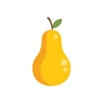 Eco pear icon flat vector. Organic agriculture Stock Illustration