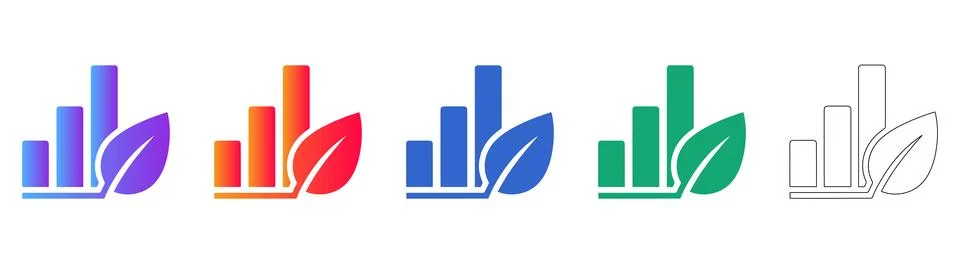 Eco Performance Analytics Bar Chart Icons Stockillustratie