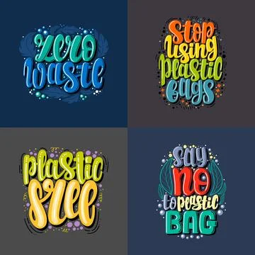 Eco phrase set Stock Illustration