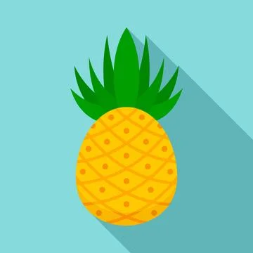 Eco pineapple icon, flat style Illustrazione stock