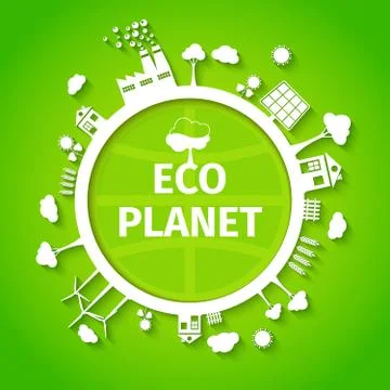 Eco planet background poster Illustrazione stock