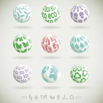Eco planet icons Stock Illustration
