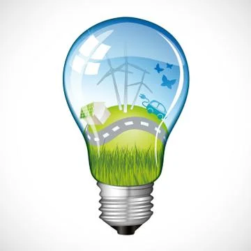 Eco planet light bulb Stock Illustration