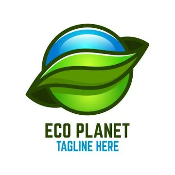 Eco planet logo Stock Illustration