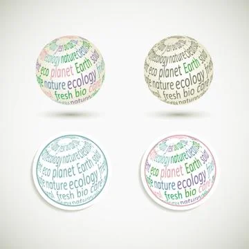 Eco planets icons Stock Illustration