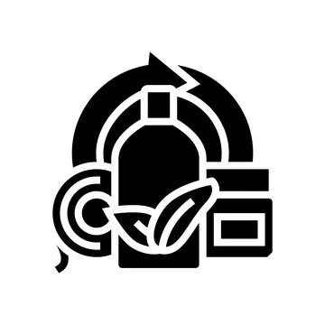 Eco plastic glyph icon vector illustration Illustrazione stock