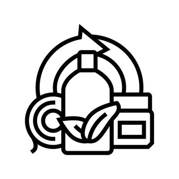 Eco plastic line icon vector illustration Illustrazione stock