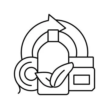Eco plastic line icon vector illustration Stock Illustration