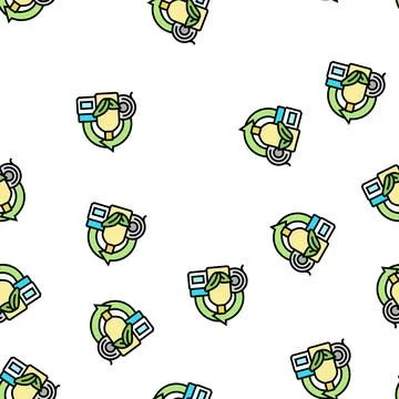 Eco plastic vector seamless pattern Stockillustratie