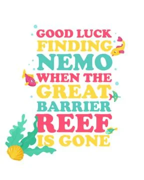 Eco poster for saving Great Barrier Reef Stock Illustration